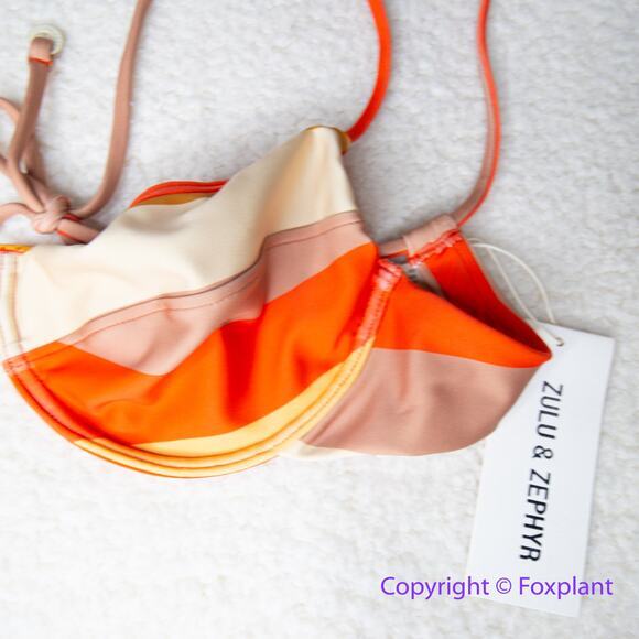 New! Set! Zulu & Zephyr Free People‎ Tie Curve Brief Bikini, size 10 - Picture 8 of 15